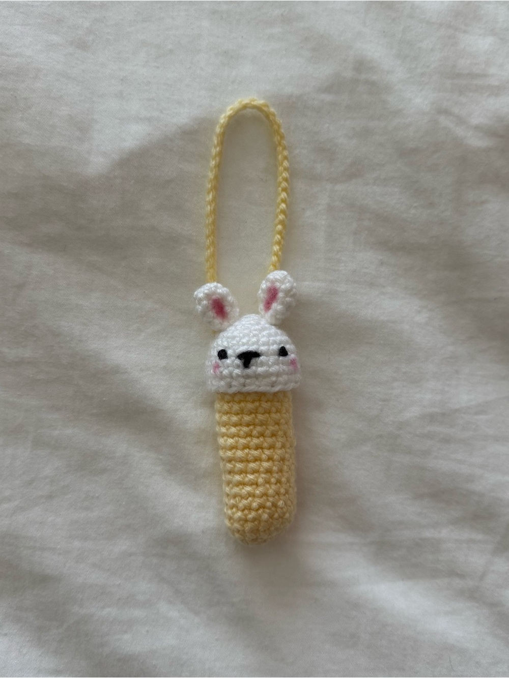 Handmade Crochet Bunny Lipstick/ Lip Balm Holder
